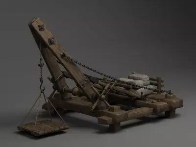 Old Wood Crane 3D model