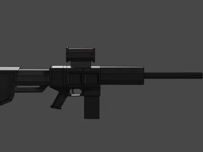 Assault rifle  Free low-poly 3D model
