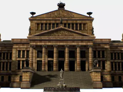 Gendarmenmarkt German French Church Konzerthaus Low-poly 3D model