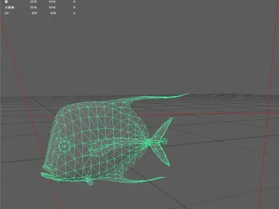 Trevally Low-poly 3D model 2