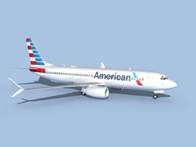 Boeing 737-800 Max American Airlines 3D model purchase
