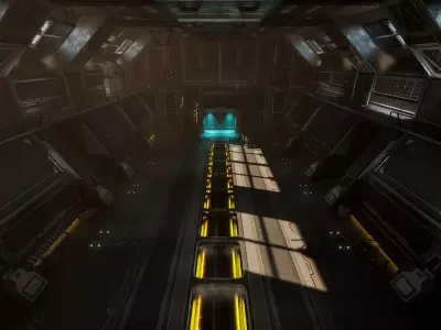 Modular Sci-fi Station Low-poly 3D model