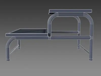 Double Step Stool Low-poly 3D model