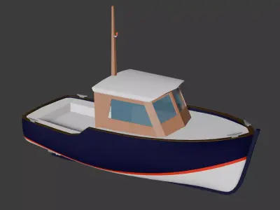 boat oak Low-poly 3D model
