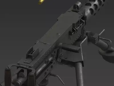 M2 Browning Low-poly 3D model buy