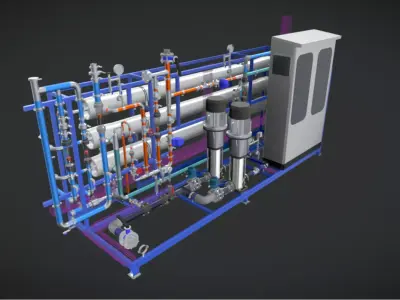 9m3h 2Stage RO Water Filter  System 3D model