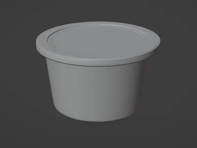 8 oz Yogurt Sour Cream French Onion Dip Container with Lid 3D model