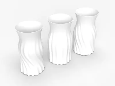 Realistic 3D pink coloured Vase set 3D print model