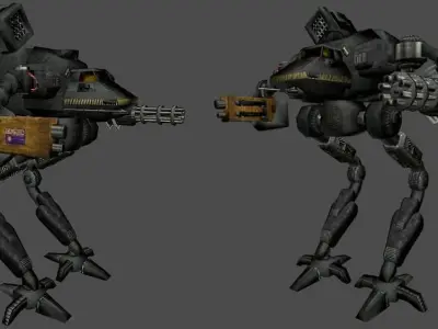 The Behemoth G2 Bipedal Assault Mech Type I  Low-poly 3D model