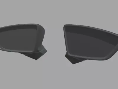 Car Mirror 027 Low-poly 3D model