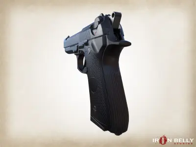 AAA FPS Beretta M9 Pistol Game-Ready Low-poly 3D model
