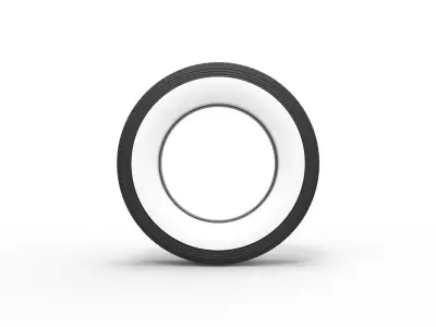 Semi Whitewall tire Scale 1 to 25 3D print model