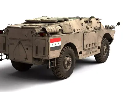 Gaz Brdm 2 Rigged Armored Reconnaissance Vehicle 3D Model  3D model