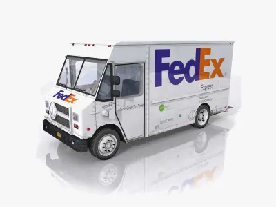 Mail Trucks Collection Low-poly 3D model