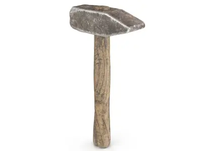 Old Hammer - Highpoly Low-poly 3D model