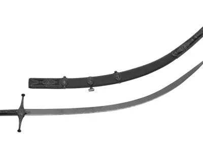 Shamshir two swords Low-poly 3D model