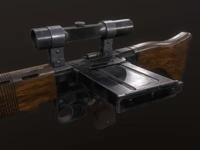 FG-42 German Rifle PBR  Low-poly 3D model