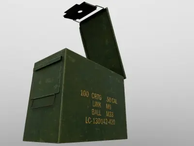 Realistic Milspec Ammo Can with four texture variants Low-poly 3D model