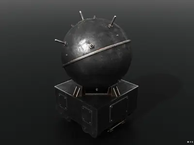 Naval mine Low-poly 3D model