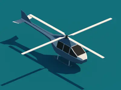 Cartoon Low Poly Helicopter Package Low-poly 3D model