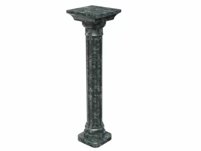 Dark marble column Low-poly 3D model