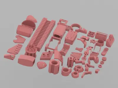 Gundam part kitbash robotic Low-poly 3D model