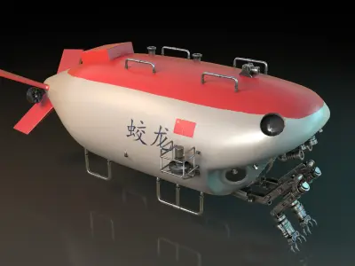 china Jiaolong submersible  Low-poly 3D model