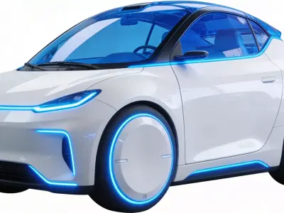 Futuristic Sci-Fi Compact Car 3D  Low-poly 3D model