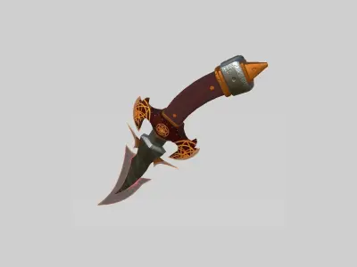 Medieval Dagger 07 Red Elemental - Fantasy Character Weapon Low-poly 3D model