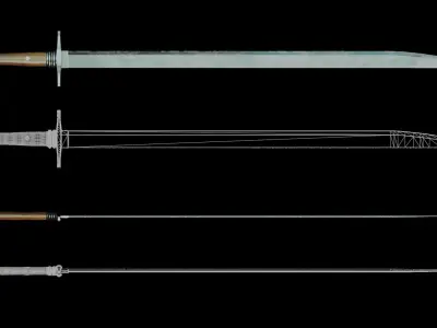 Sword medieval 3D model