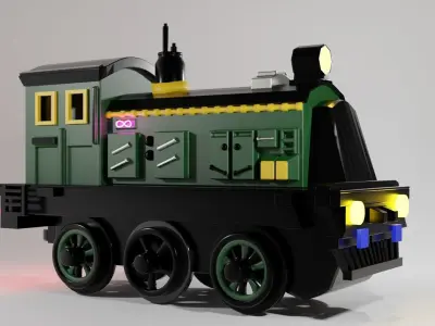 Green lokomotive 3D model