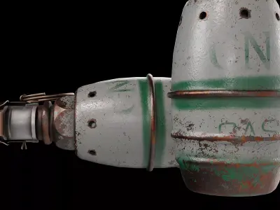 American Mk V CN Gas Grenade Low-poly 3D model