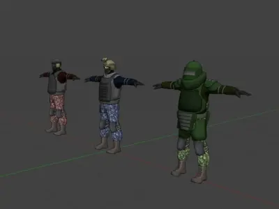 Military Soldier Pack Low-poly 3D model