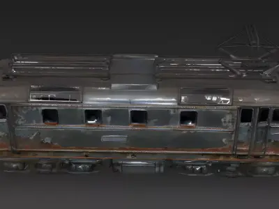 Realistic Vintage Electric Locomotive 3D Model Low-poly 3D model