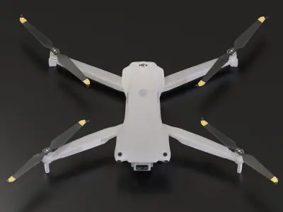 3D Drone Quad Flight HD Video 3D model