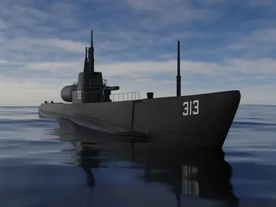 Submarine 3D model 11