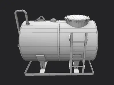 TANK CHEMICAL- OIL - High Quality Low-poly 3D model