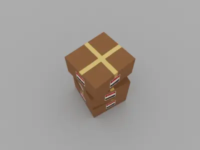 Egyptian carton box Low-poly 3D model