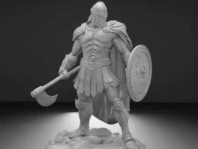 Hoplite Warrior  Single-Part 3D Printable Figure 3D print model