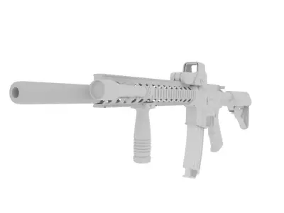 Mk18 Sopmod Low-poly 3D model