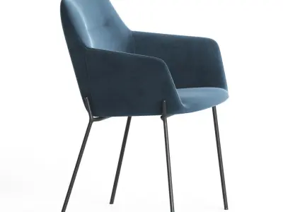 Quinn Dining Chairs With Black Legs 3D model