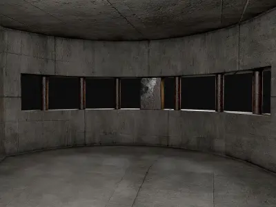 Military Concrete Bunker Base 8 Low-poly 3D model