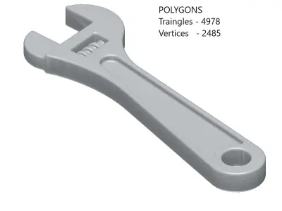 Games Adjustable Spanner Toy Low-poly 3D model