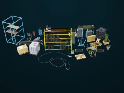 Workshop Tools Pack All PBR Unity UE Textures model Low-poly 3D model