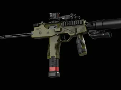 Brugger  Thomet MP9 V1 Low-poly 3D model