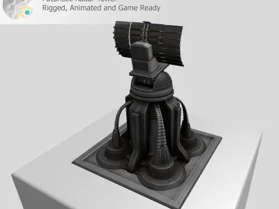 Futuristic Radar Tower Low-poly 3D model