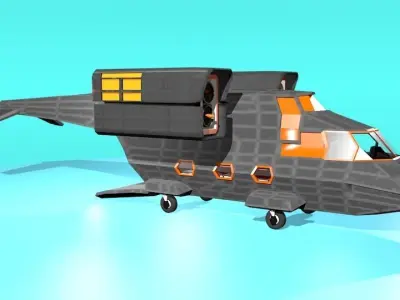 Fictional Aircraft Low-poly 3D model