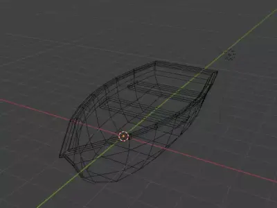 Low Poly Rowboat Low-poly 3D model