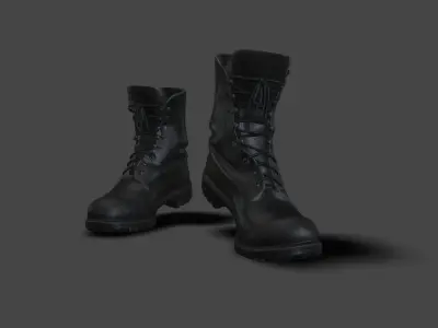 SHOE-003 Moonwalk Black Boots Low-poly 3D model