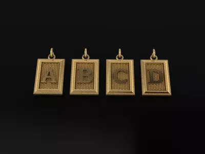 Antique Vintage Style Box Rectangle Letter Frame Pendant STYLE 5 3D print model purchase